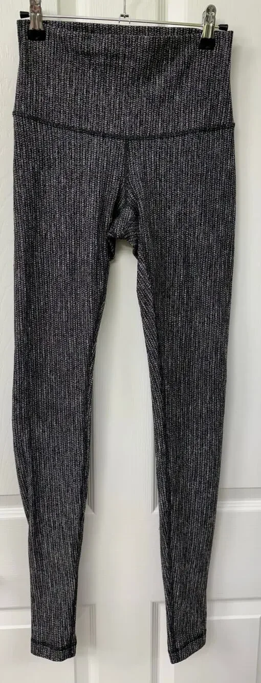 Lululemon grey full length fold down waist no size tag waist is 13 flat lay